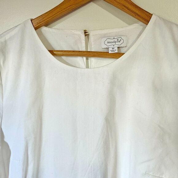 EUC MUDPIE WHITE EMBROIDERED BELL SLEEVES VINTAGE STYLE DRESS SIZE M - Picture 13 of 16